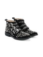 Ermanno Scervino Junior Teen Embellished Buckle Boots - Black