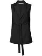 Rosetta Getty Sleeveless Tie Waist Jacket - Black