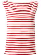 Saint Laurent Striped Tank Top, Women's, Size: L, Red, Cotton