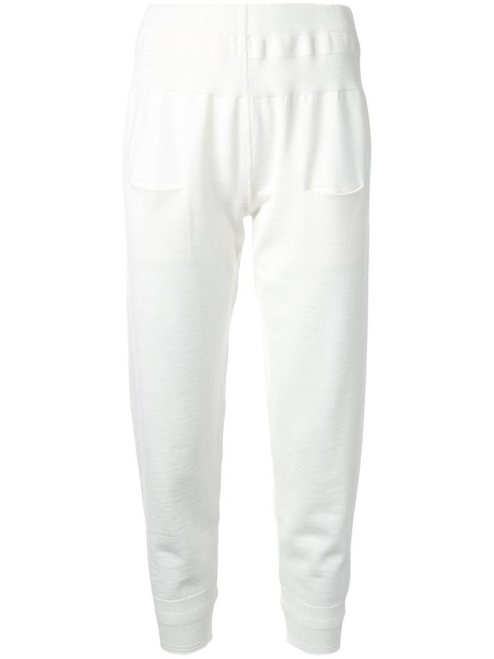 Nehera Rib Detail Tapered Trousers, Women's, Size: Small, White, Virgin Wool