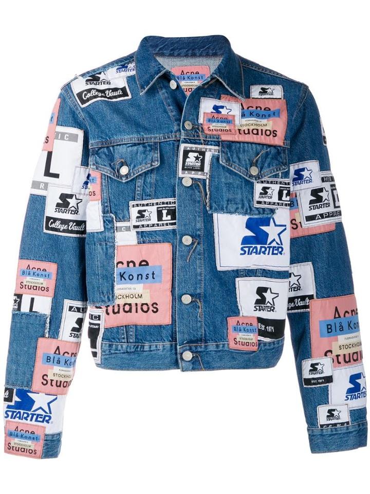 Acne Studios Collab Patch Denim Jacket - Blue