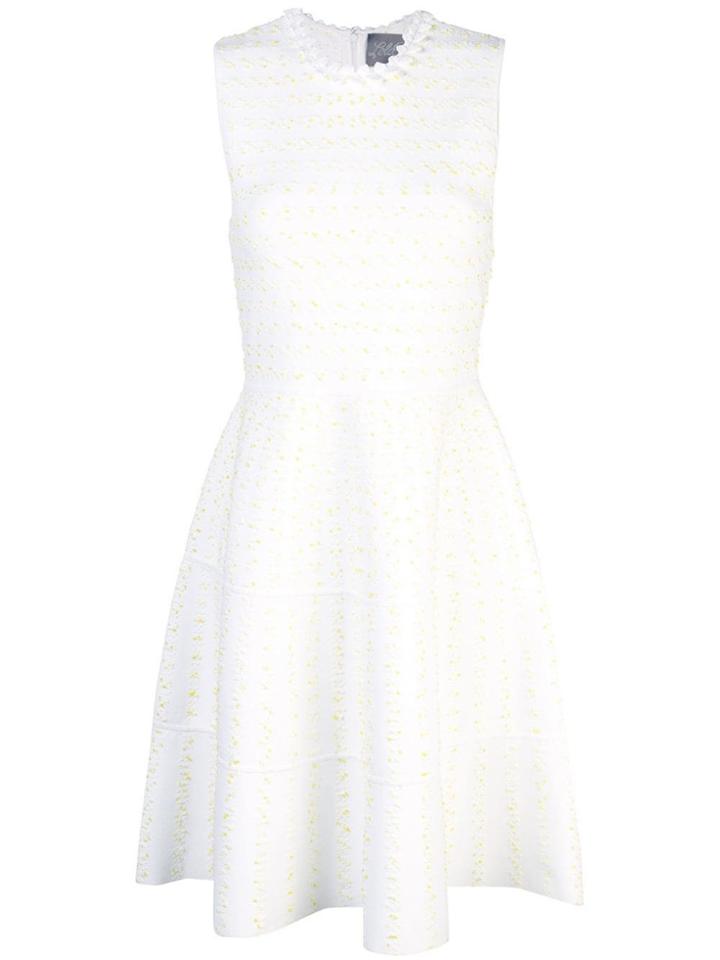 Lela Rose Fitted Sleeveless Dress - White