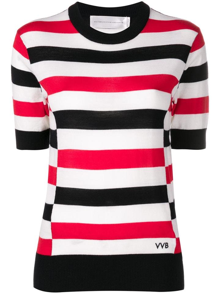 Victoria Victoria Beckham Striped Knitted Blouse - Neutrals