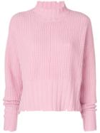 Msgm Long-sleeve Knitted Sweater - Pink & Purple