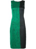 Oscar De La Renta Contrast Print Sheath Dress - Green