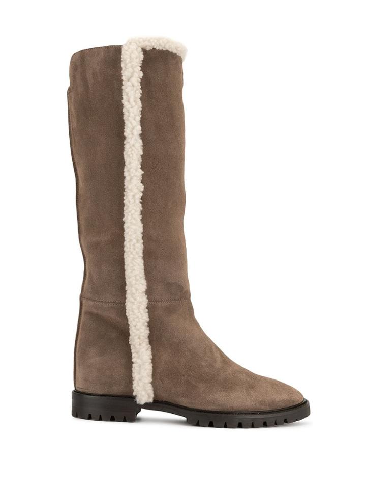 Aquatalia Cheyenne Shearling Trim Boot - Brown