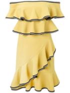 Rebecca Vallance 'courtside' Ruffle Mini Dress, Women's, Size: 10, Yellow/orange, Polyurethane