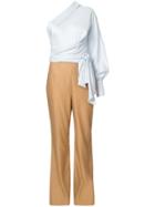Jonathan Simkhai Asymmetric Shoulder Jumpsuit - Blue