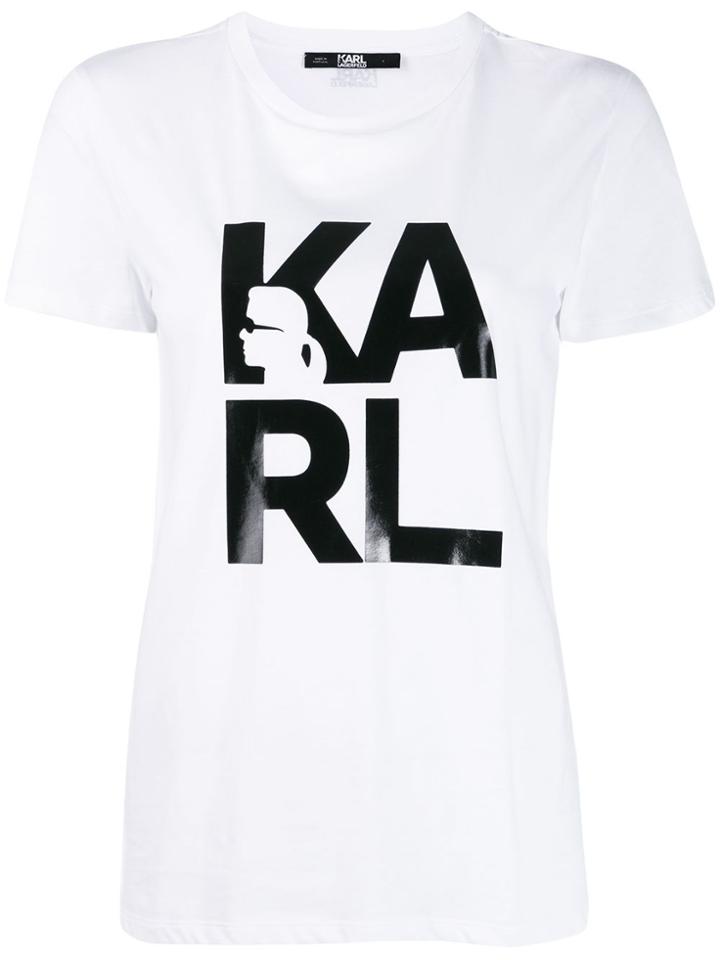 Karl Lagerfeld Karl Square Logo T-shirt - White