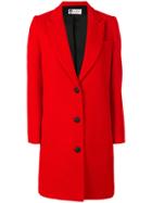 Lanvin Single Breasted Whipcord Coat - Red