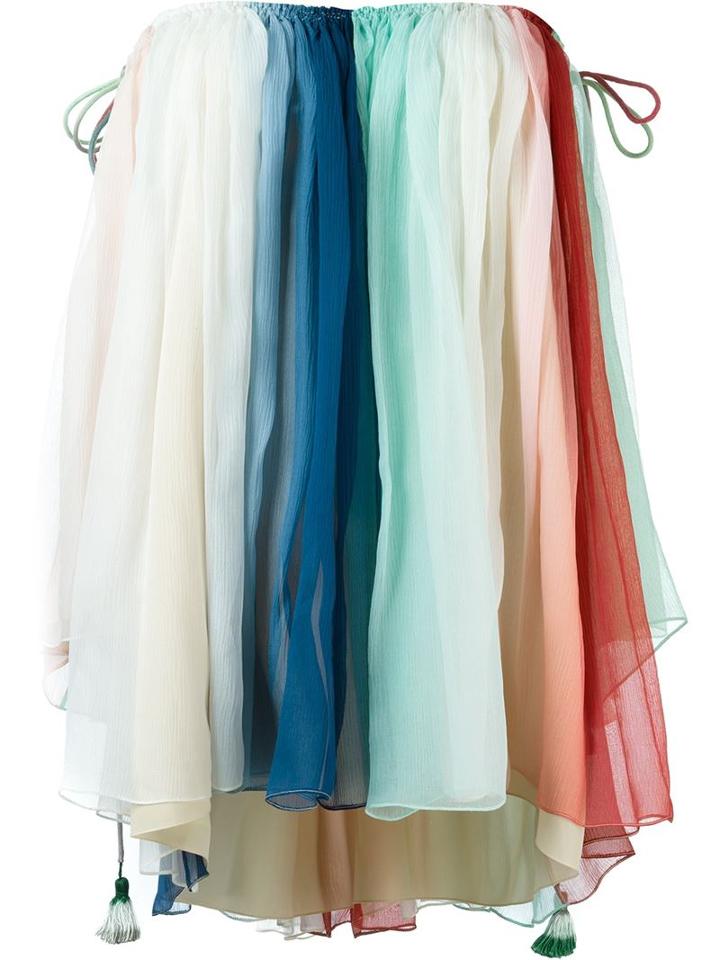 Chloé Kaleidoscopic Striped Off-the-shoulder Blouse