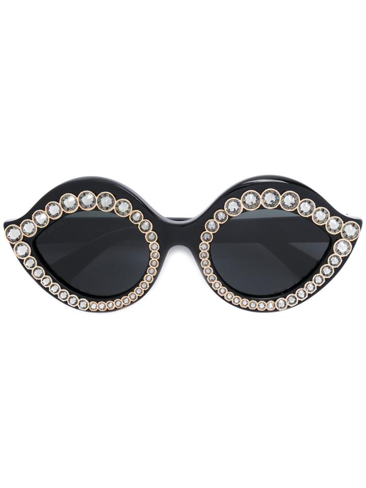 Gucci Eyewear Crystal-embellished Sunglasses - Black