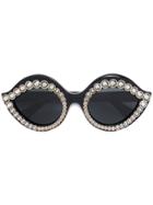 Gucci Eyewear Crystal-embellished Sunglasses - Black
