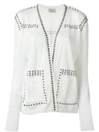 Laneus 'borchie' Cardigan, Women's, Size: 44, White, Cotton/aluminium