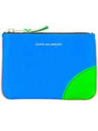Comme Des Garçons Wallet Colour Block Zipper Purse - Blue