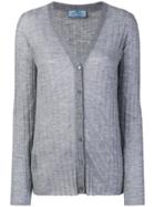 Prada Cashmere Ribbed Cardigans - Grey
