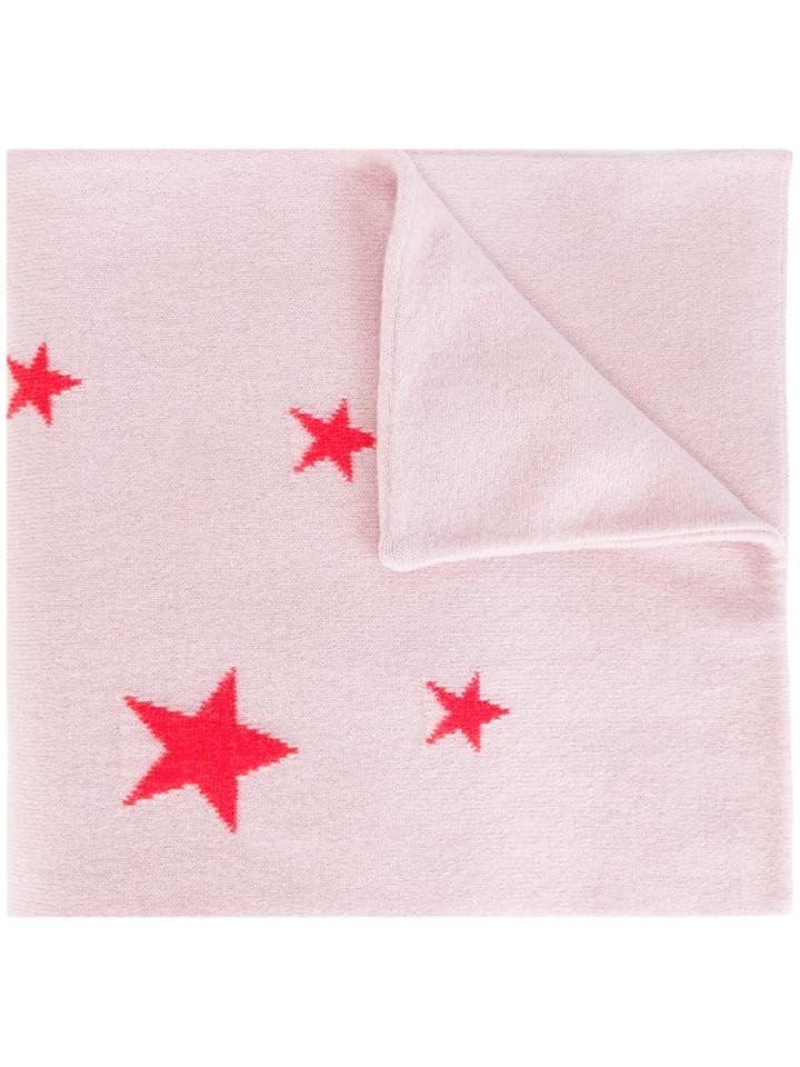 Chinti And Parker Star Intarsia Scarf, Women's, Pink/purple, Cashmere/wool
