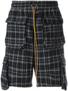 Rhude Check Cargo Shorts - Black