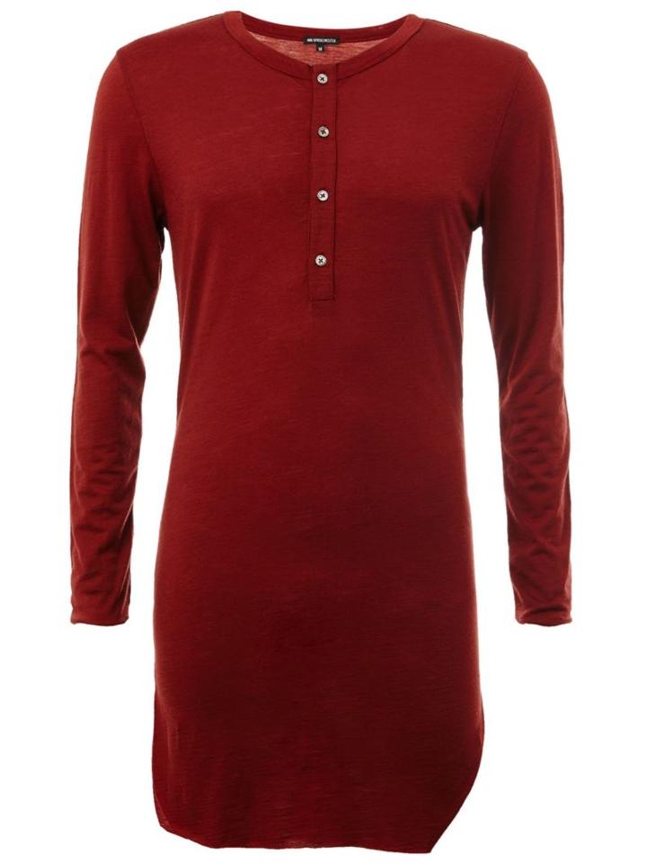Ann Demeulemeester Long T-shirt, Men's, Size: Medium, Red, Wool