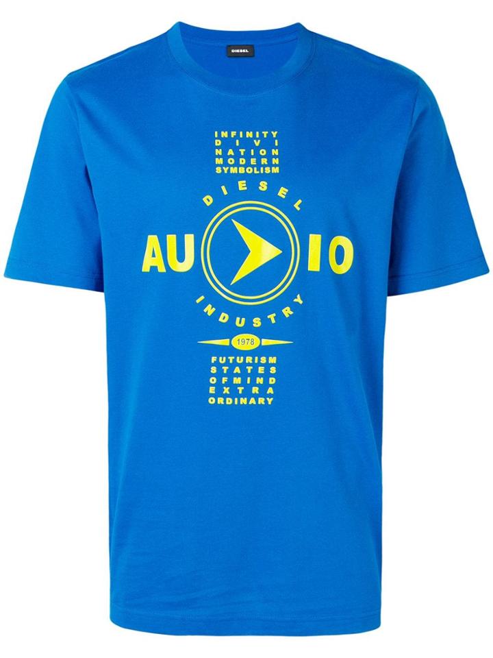 Diesel Slogan Print T-shirt - Blue
