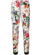 Cambio Floral Print Slim Fit Trousers - White