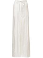 Protagonist Drawstring Palazzo Trousers, Women's, Size: Small, White, Viscose
