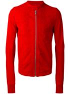 Rick Owens Round Collar Jacket, Men's, Size: 52, Red, Lamb Nubuck Leather/cotton/cupro/virgin Wool