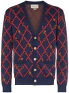 Gucci Gg Button-down Cardigan - Blue