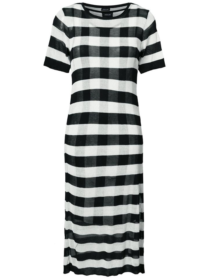 Osklen - Horizontal Stripe Dress - Women - Polyamide/viscose - P, Black, Polyamide/viscose