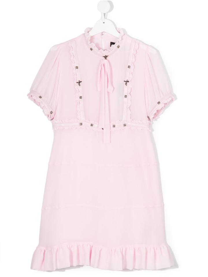 John Richmond Kids Bow Tie Dress - Pink & Purple