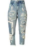Prps - Distressed Straight Jeans - Women - Cotton - 29, Blue, Cotton