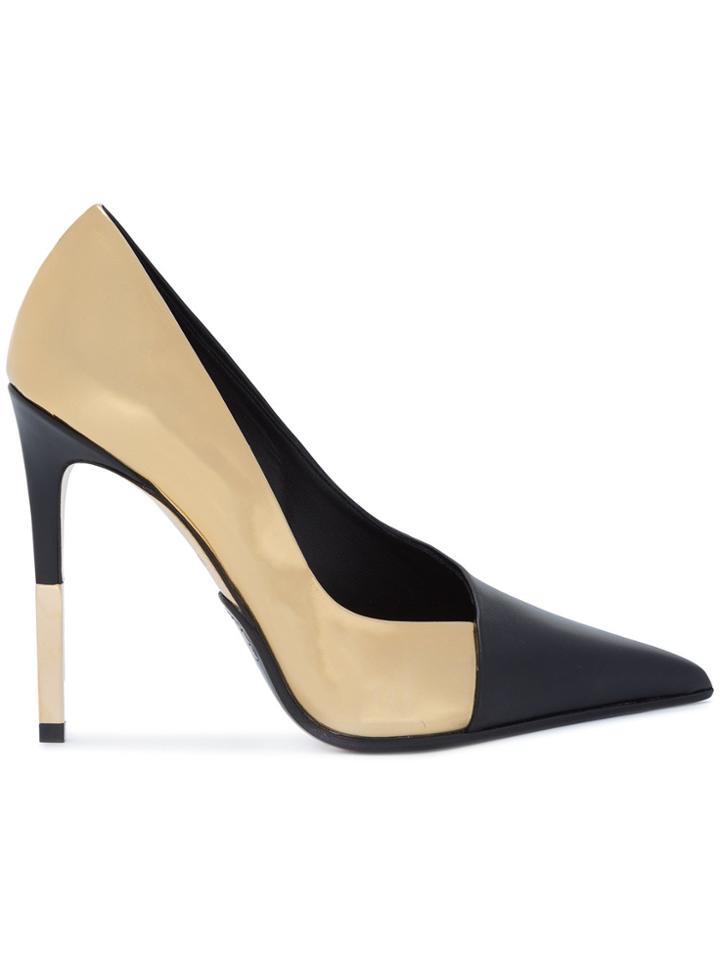 Balmain Two-tone Metallic Pumps - Black