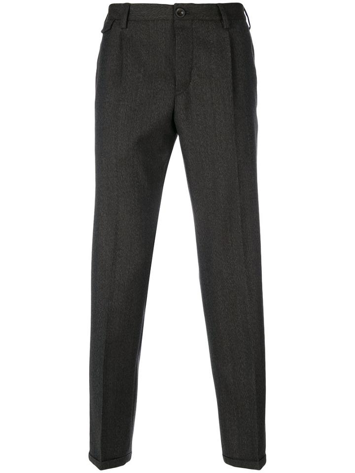 Pt01 - Cropped Tailored Trousers - Men - Virgin Wool - 32, Brown, Virgin Wool