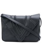 Elena Ghisellini Panelled Flap Handbag - Black