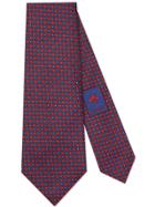 Gucci Bees And Dots Pattern Silk Tie - Blue
