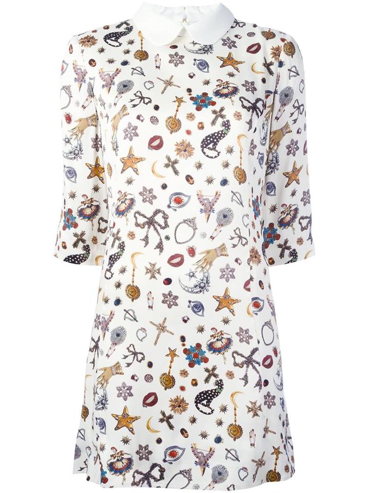 Vivetta Gem Printed Dress, Women's, Size: 40, Nude/neutrals, Acetate/cupro/viscose