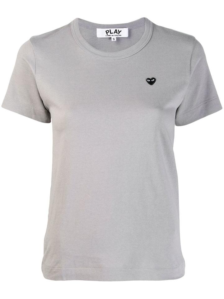 Comme Des Garçons Play Heart Embroidered T-shirt - Grey