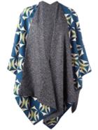 Ermanno Gallamini Reversible Patterned Cape, Women's, Grey, Silk/wool