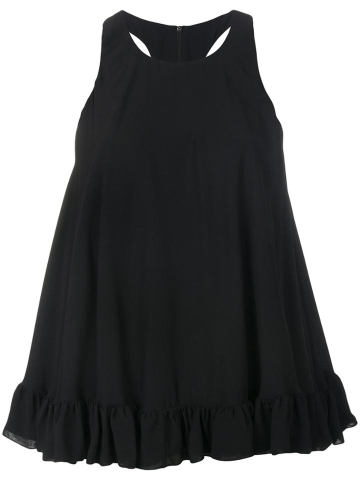 Msgm Flared Ruffle Hem Racerback Vest - Black