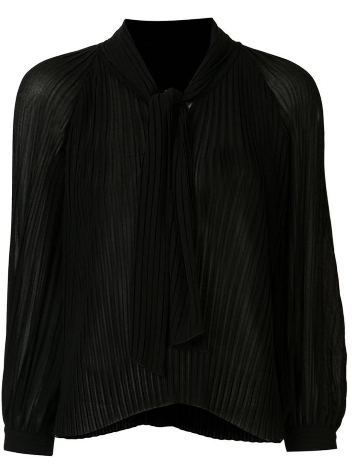 Tomorrowland Pleated Long-sleeved Blouse - Black