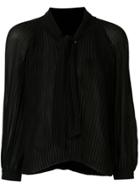 Tomorrowland Pleated Long-sleeved Blouse - Black