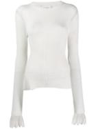 Chloé Ruffle Sleeve Knitted Top - White