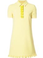 Boutique Moschino Flower Embellished Mini Dress, Women's, Size: 38, Yellow/orange, Polyester/acetate/triacetate
