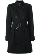 Burberry Belted Coat, Women's, Size: 6, Black, Cotton/viscose