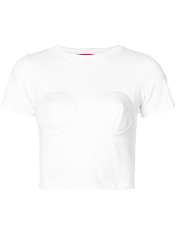 Dilara Findikoglu Cropped Short-sleeve Top - White