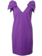 Msgm Bow Detail Shift Dress, Women's, Size: 42, Pink/purple, Cotton/elastodiene/polyamide/polyester