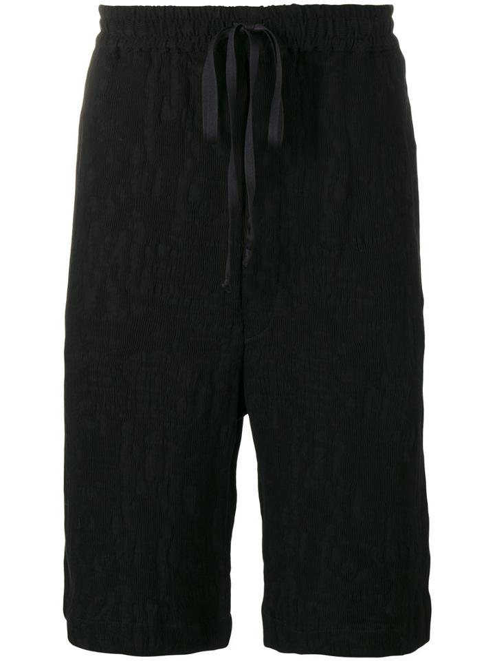 Ex Infinitas Velvet Cargo Shorts With Drawstring Waist Fastening, Men's, Size: Small, Black, Polyamide/viscose