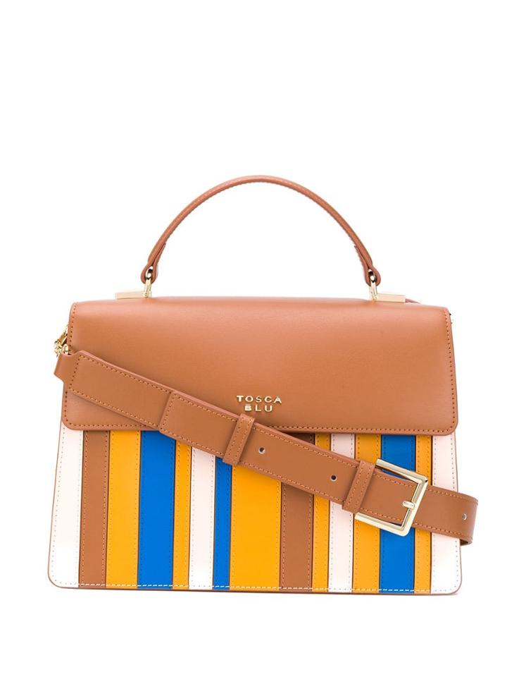 Tosca Blu Striped Shoulder Bag - Brown