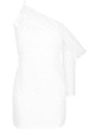 Michelle Mason Asymmetric Sleeve Mini Dress - White