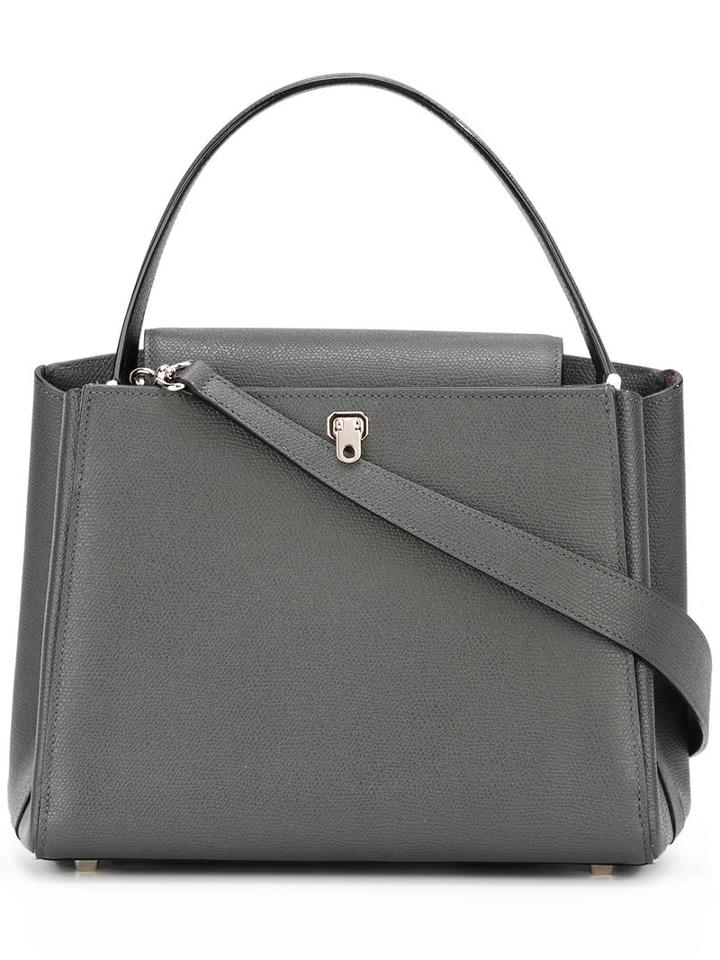 Valextra Triennale Topendol Tote, Women's, Grey, Calf Leather